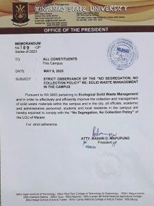 Memo 189-OP 2023 (Solid Waste Management)