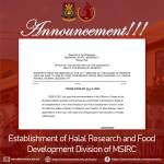 Halal Research and Food Development Division (HRFDD) Announcement