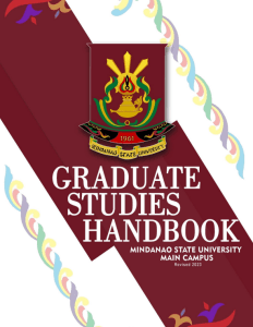 Graduate Studies Handbook